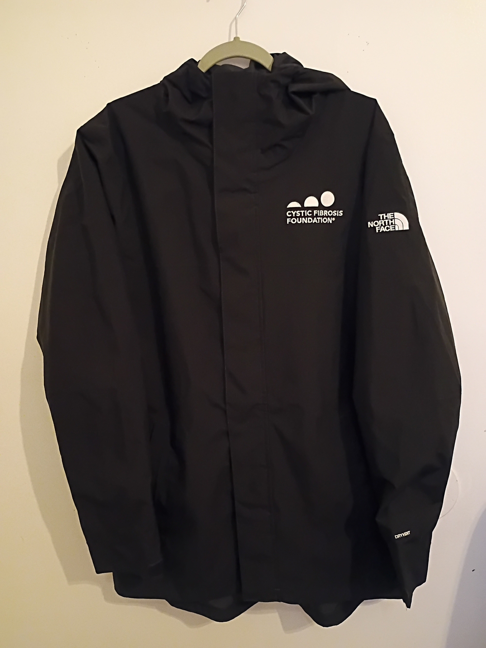 The North Face Black Dry Vent Jacket with Cystic Fibrosis Foundation Logos Sz M